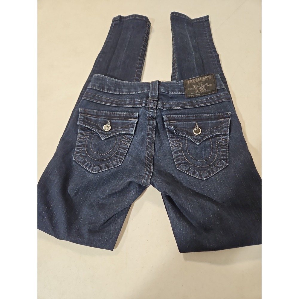 True Religion Serena Skinny Jeans Size‎ 25 USA Dark Wash Stretch Low Rise (1848